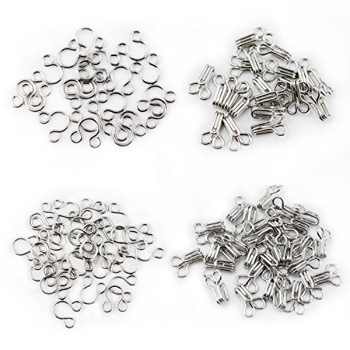 Aussel 50 Sets BH Haken und Ösen Kleidung Nähen 8mm 10mm Silber - 2