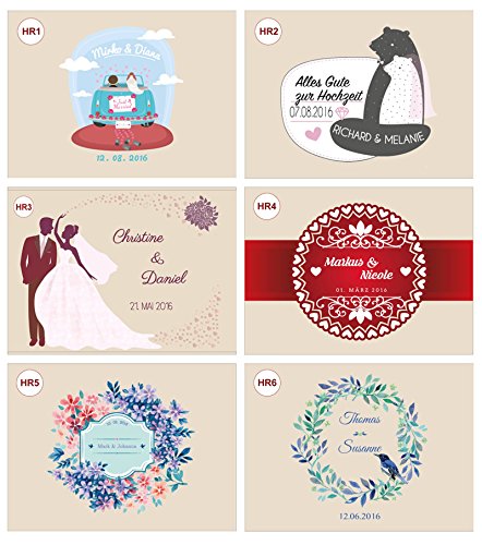 Hochzeits-Holz-Geschenkbox m. Deckel Gr. 1 Kiefer incl. Auswahl-Farbdruck (HR16) - 3