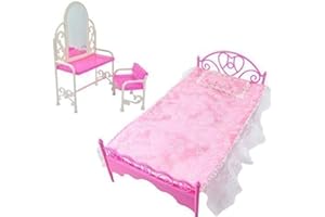 Fat-catz-copy-catz Fashion Pink Bed Dressing Table & Chair Set For 11.5" Dolls Bedroom Furniture