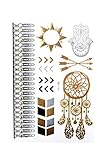 Metallic tattoos of the brand MyBeautyworld24 in different designs Flash Tattoos Body Tattoo bracelet necklace Body Decorations