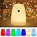 Produktbild B-right dimmbare LED Nachtlicht, Silikon Bär Nachtlicht mit 7 Helligkeitsstufen , Stimmung Lampe, Schlummerleuchten mit Touch Schalter für Babys Zimmer, Schlafzimmer, Kinderzimmer, Wohnräume