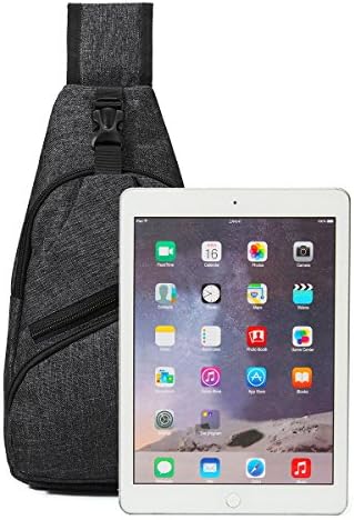 Sling Shoulder Crossbody Bag,Tezoo Outdoor Travel Casual Bicycling Hiking Multipurpose Anti Theft Lightweight Backpack,Triangle Packs Daypack,Chest Bag, School Bookbag for Men Women with USB Charg Black