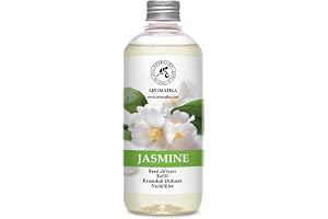 Jasmine Diffuser Refill w/Natural Essential Jasmine Oil 500ml - 0% Alcohol - Best for Aromatherapy - Intensive - Fresh & Long Lasting Fragrance - Scented Reed Diffuser - Great Room Air Fresheners