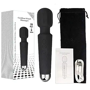 Goodmarts Rechargeable Personal Body Wand Cordless Massager Machine with 28 Vibration Modes and Water Resistant For Men and Women Colour (Assorted)