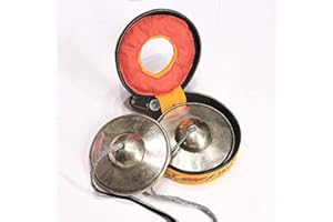 Gandhanra Conjunto de Campanas de platillos de meditación Tibetanas - Platillos Tingshas Tibetanos - Hecho a Mano en Nepal - campanas - Bronce liso 6.5cm