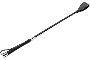 Azatemgo Fusta Fusta Inglesa con Mango 45 cm Fusta de Cuero Sintético