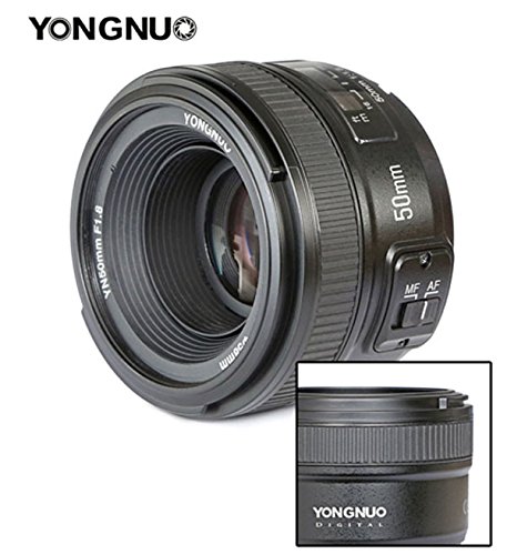 Lente estándar de Yongnuo YN50 mm f1.8 N AF/MF para Nikon D7100, D5500, D810a, D800