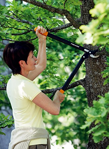 Fiskars PowerGear II Bypass-Getriebeastschere für frisches Holz, Antihaftbeschichtet, Gehärteter Präzisionsstahl, Länge 55 cm, Schwarz/Orange, L74, 1000582 - 2