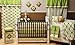 Bacati Crib Skirt, Mod Stripes Green/Yellow/Chocolate