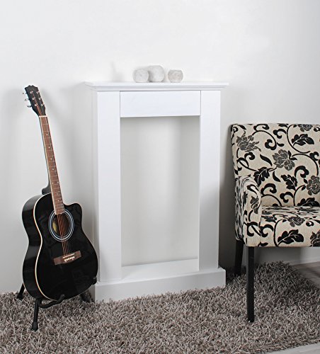 Deko Kamin Attrappe aus Holz Kaminkonsole Kaminumrandung Landhausstil in Weiß - 8