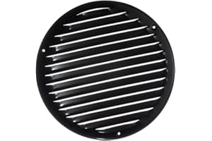 EUROPLAST Ø 200mm Griglia di Ventilazione con Zanzariera - Griglie D'Aerazione in Metallo - Acciaio, Nera