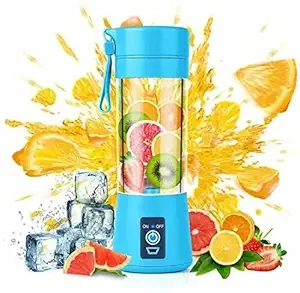 Portable Electric USB Juice Maker Machine Juicer Bottle Blender Grinder Mixer, Rechargeable Bottle with 6 Blades