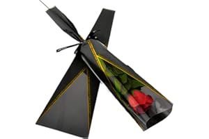 RIKYO 100 Counts Single Floral packaging bag,Bouquet Sleeve,Single Rose and Carnations Flower Wrapping Paper,Flower Bag for Mother's day Valentines Day Wedding Birthday Gift (Black)