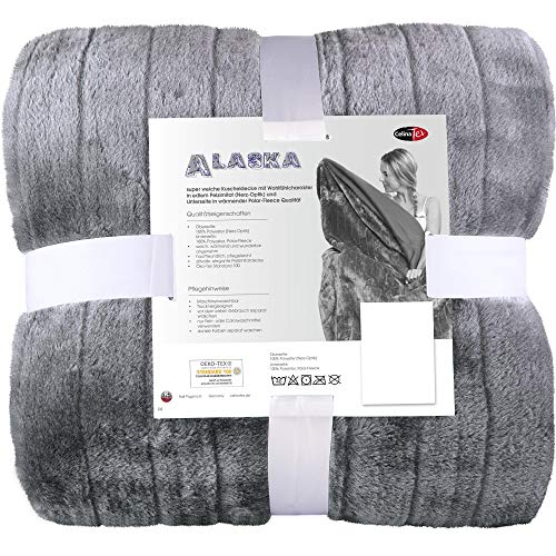 Celinatex 5000000 Alaska Manta de 150 x 200 cm, Tela, Gris, 150 x 200 cm