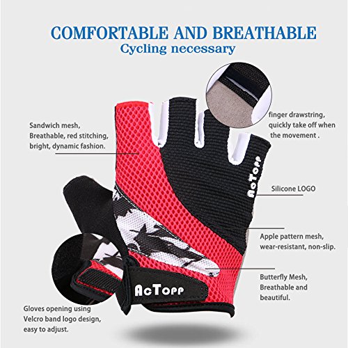 AcTopp Fahrradhandschuhe – Fitness- und Trainingshandschuhe – Handschuhe für alle Radsport – Damen / Herren Handschuhe – Größe: M, L, XL - 6