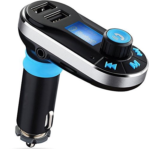 I-Sonite FM Transmitter In-Car Car Kit Wireless Bluetooth Sound Transmitter Modulator Radio Adapter with Music Player , Dual USB Car Charger, Support SD/TF Card, Music Control, Hands-Free Calling For Kata T4