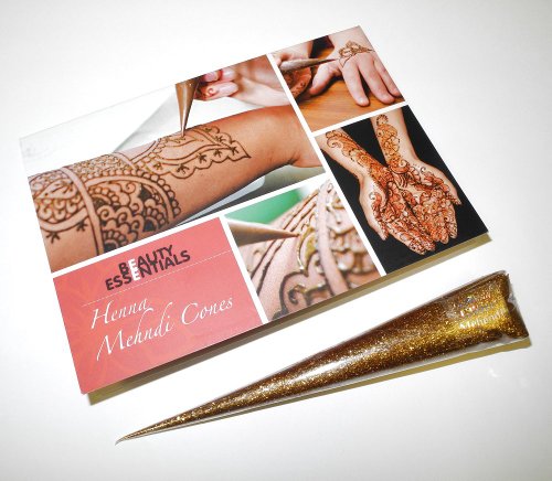 Mehndi Glitter Cone (Gold) & FREE Guide