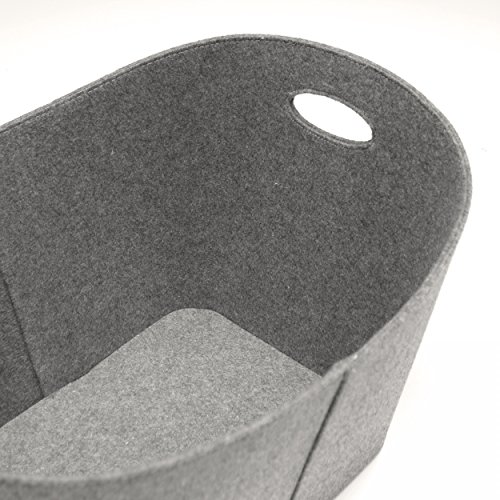 raik SH100643 Holzkorb, Filzkorb Grau, XL - 4