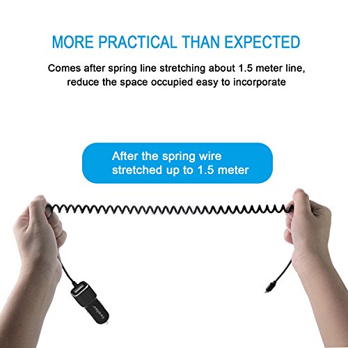  Garantie    Vie  iVoler Chargeur de Voiture Allume-Cigare 2 Ports USB 24W  4 8A avec C  ble Lightning  1 5m  Ultra Petit Chargeur Allume-Cigare USB d