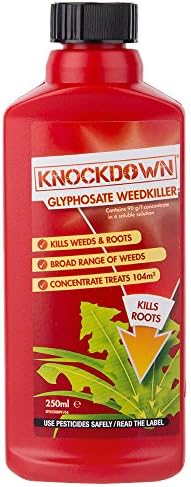 Knockdown Glyphosate Weedkiller Systemic Kills Weeds and Roots 250ml Bottle