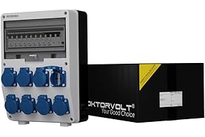 PREIS-ZONE Dr.Volt 6497 - Distributore di corrente da parete TD-S/FI, 8 prese di corrente da 230 V