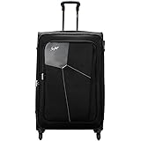 Skybags Rubik 79 cms Large Check-in Polyester Soft Sided 4 Wheels 360 Degree Rotation Luggage/Suitcase/Trolley Bag- Black