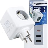 Vea Akıllı K&uuml;p Priz 3'l&uuml; Topraklı &Ccedil;oklu Priz, 2 USB Ve1 Type-C Hızlı Şarj, Akıllı IC Teknolojisi, 16A 2500W Y&uuml;ksek G&uuml;&ccedil; Kapasi