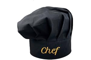 Pet-Jos Chef Hat Black Adjustable Chef Hat Cotton Kitchen Cooking Chef Cap Anti Smoke Hat Home Hotel Restaurant Use