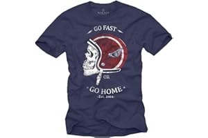 MAKAYA Go Fast OR Go Home - T-Shirt Casco Moto Uomo - Maglietta Motocross