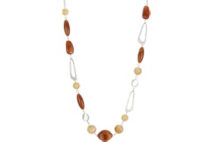 FULU AUTUMN Collana da Donna in Argento con Perline Lunghe Collana di Metallo Bohémien Conchiglia Donna Regali Compleanno