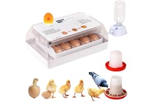 MUALROUS 15 Egg Incubator Chicken Eggs Hatching Machine Automatic Digital Mini Home Hatching Equipment with LED Light Egg Candler Tester and Temperature Control for Chicken Duck Quail Bird