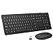 Price comparison product image MoKo Keyboard and Mouse Combo, 2.4G Wireless Ultra-thin Universal Rechargeable Full-Size Keyboard & Mouse Set with USB receiver, for Windows, Android, Laptop, Desktop, PC, Notebook, Computer - Black