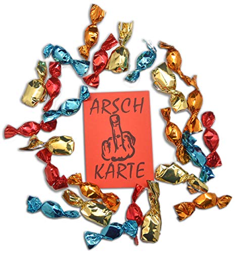 Preisvergleich Produktbild Schnäppchenladen24 100 Gramm Scherzbonbons (23-26 Stück im Mix) : Knoblauch, Senf, Pfeffer, Zungenfärber +gratis ARSCHKARTE