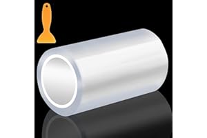 HOPTON Auto Carbon Folie (10cm×300cm), 3D Einstiegsleisten Kohlefaser Aufkleber mit Abstreifer, Kratzfest Lackschutzfolie Schutzfolie für Auto Fahrrad Motorrad Einstiegsleisten Schutz (Transparent)