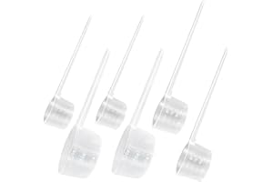 JSUOEO 6 PCS Protein Powder Scoop, Plastic Measuring Spoons, 5g 10g 15g Dishwasher Safe Reusable Spoons Transparent Dosing Spoon for Flour Coffee Kitchen Supplies