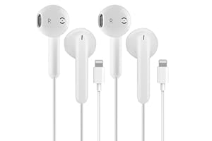 AEAOA 2 Pack iPhone Earbuds with Cable, APPLE MFi Certified In Ear Lightning Earphones Compatible with iPhone 14/13/12/11/8/7/X/Pro/Pro Max iPad (White)