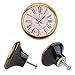 Produktbild Möbelknopf Keramik 05786GoldS Uhr Vintage Nostalgie Antik Motiv mit Goldrand Oberfläche in glänzender edler Glas Optik Porzellan Shabby Chic Möbelknöpfe Griffe Knäufe für Schrank Schublade Kommode