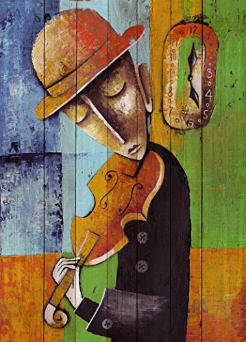 ARTESTOCK Cuadro Madera 70 x 50 cm. Lámina barnizada con Efecto palé sobre aglomerado.