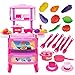 Produktbild owikar Kinder Küche Pretend Toys Set, Kinder Simulation Küche Kochen Lebensmittel Kochgeschirr Spielset Spielzeug Kit mit Wasser Wasserhahn Obst und Gemüse schneiden Spielzeug Educational Spielzeug für Kinder und Kleinkinder