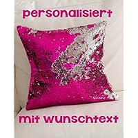 Pailletten Kissen personalisiert mit Namen, Spruch oder Text / Namenskissen mit Wendepailletten