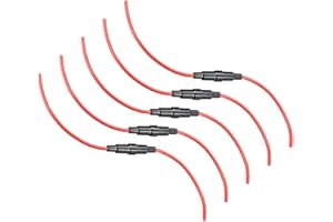 sourcing map Porta-fusibles Tipo Tornillo en línea de Calibre 16 AWG 5uds para Fusible de Tubo de 5mm x 20mm