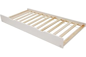 BENEFFITO ONEIROI – Funktionale Bettschublade auf Rollen – Einzel-Ausziehbett – Kiefernholz – Weiß – 190 x 94 cm