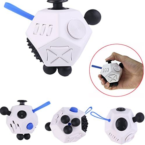 NALEDI 12 Sides Fidget Spielzeug Dekompression Cube Neue Würfel Spielzeug entlastet Stress und Angst und entspannen für Kinder und Erwachsene (white)