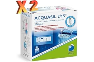 ACQUA BREVETTI 2 Confezioni Da 4 Ricariche in polifosfato Acquasil 2/15 - 250 G, 100 Pezzi (8 Ricariche Totali)