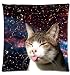 Produktbild Free-shipping C6618F Cotton Linen Decorative Throw Pillow Case Cushion Cover Cute Cat In Galaxy Space Universe Best 18"X18"