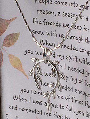 Smiling Wisdom Vine Leaf Necklace Friendship Gift Set Reason