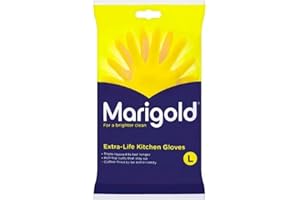 MARIGOLD Women's MARIGOLD Extra Life Kitchen Gloves Large Case of 6, Yellow, L Pack 6 UK