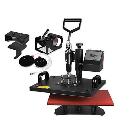 Skert Heat Presses Machine Heat Press Transfer Machines for T Shirts Phone Case Digital LCD Timer Rigid Steel Frame(30x38 cm) (5 IN 1)
