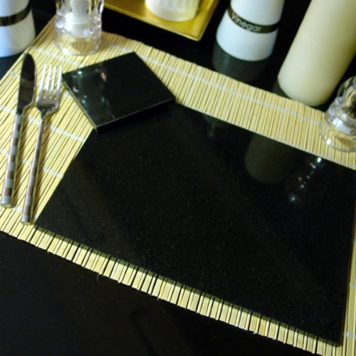 Set of 12 100% Natural High Quality Granite Placemats & 12 Coasters (24 Piece...