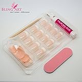 Bling Art False Nails Französisch Maniküre Weiß Manicurette 24 Medium Tipps UK - 9